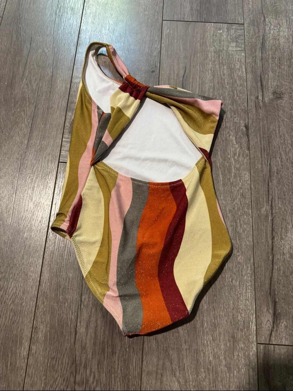 Zara girls metallic one shoulder swimsuit 9-10